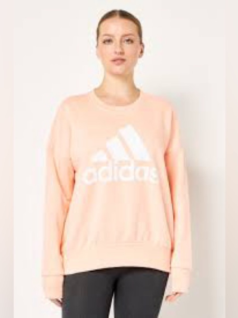 adidas Women's Peach Crewneck Sweatshirt with White Logo